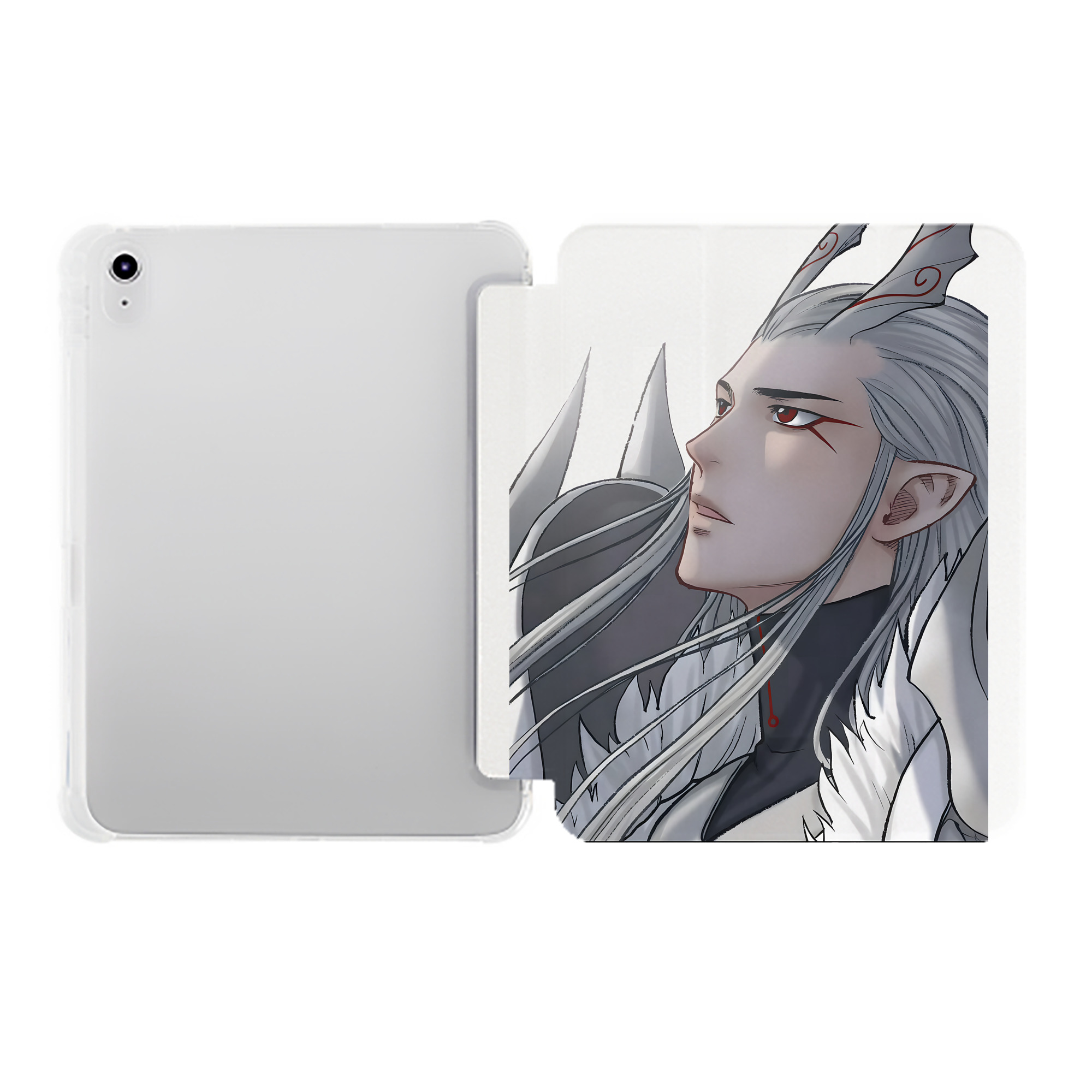 （画像用） Ne Zha 2 ナタ 魔童の大暴れ IPad ケース ペン収納付き 三つ折りスタンド PUレザー×シリコン 対応機種9.5/10.5/10.9インチ